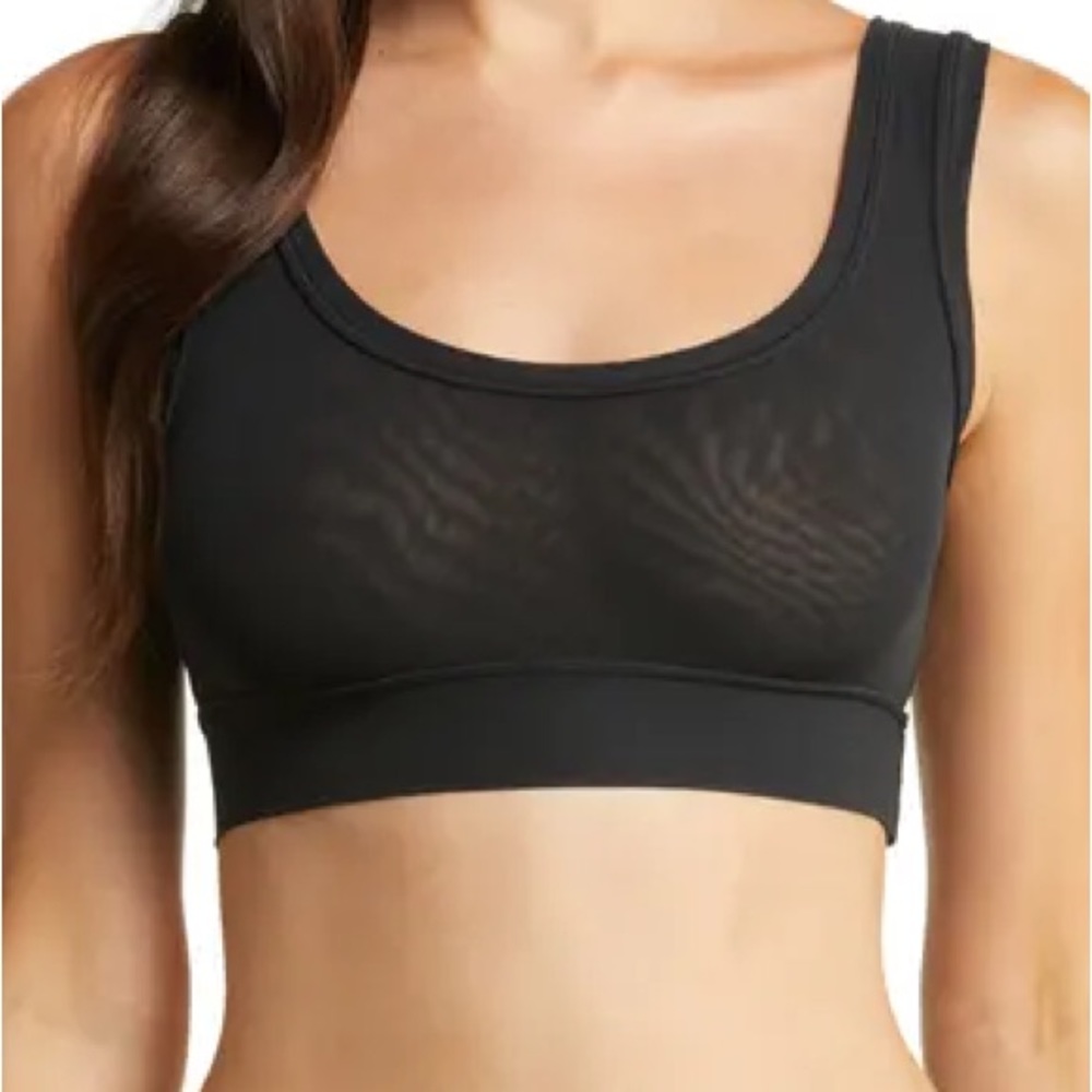 NWT Skims scoop mesh bralette black XS